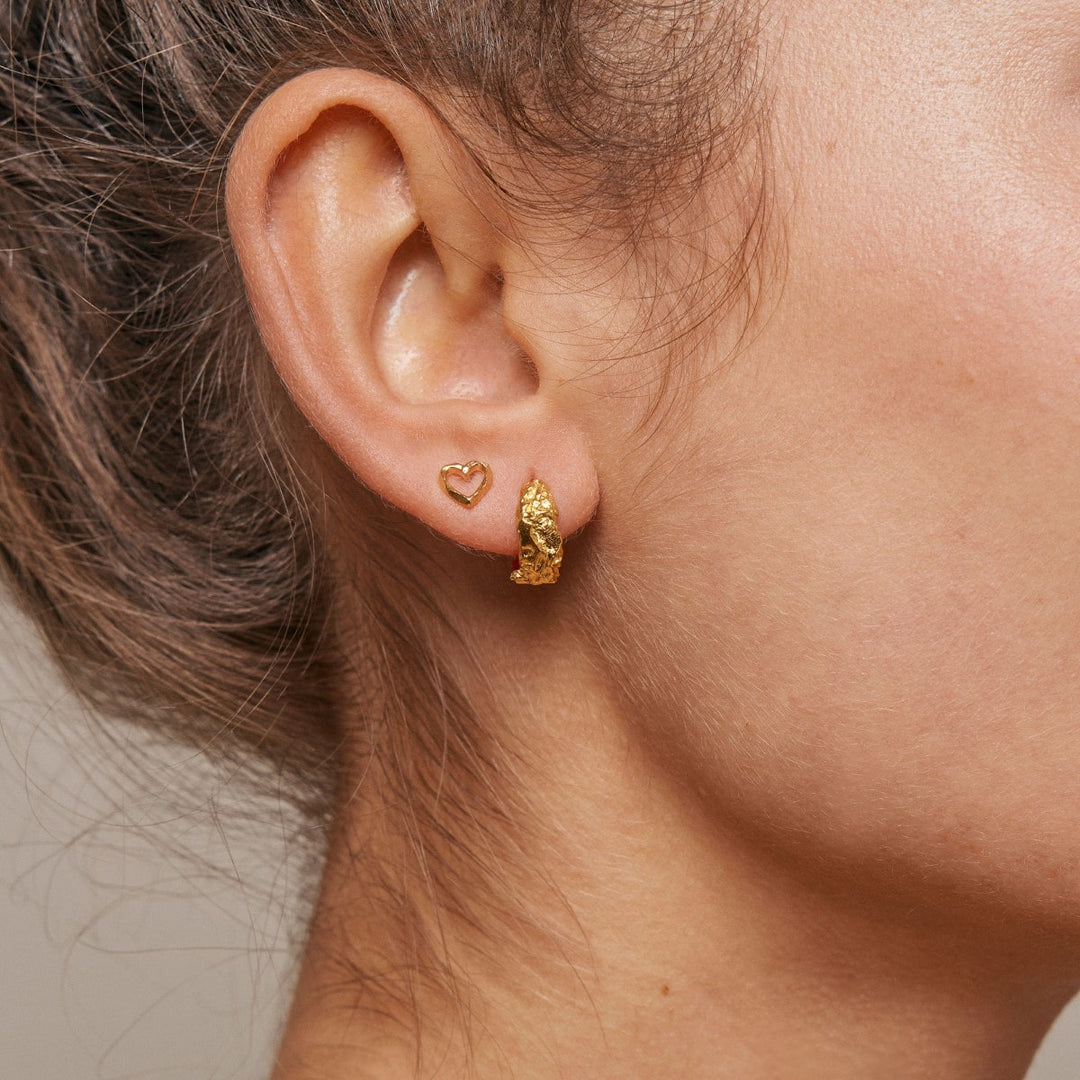 Enamel Copenhagen Organic Heart Gold Stud Earrings E301GM
