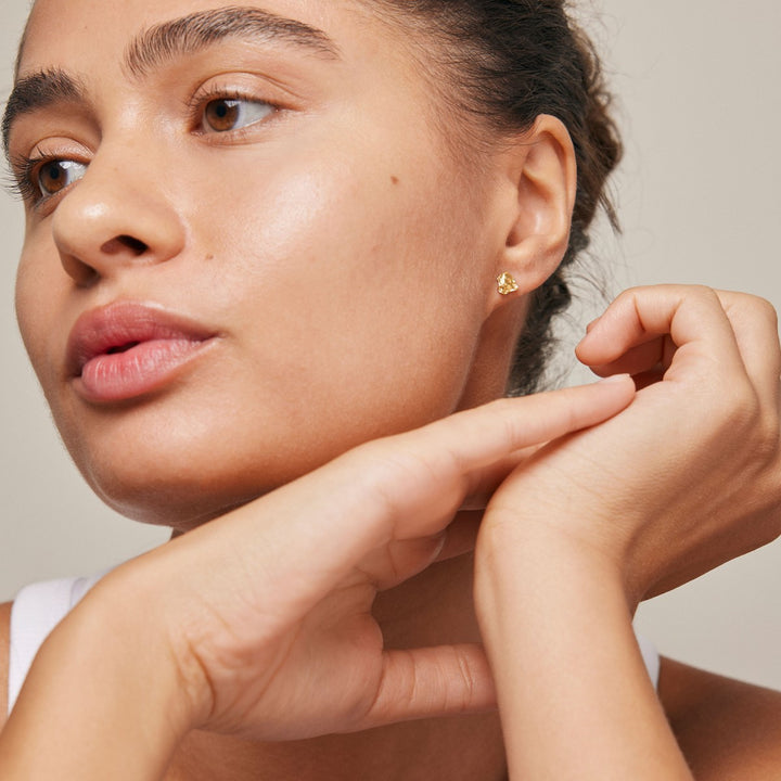 Enamel Copenhagen Rio Gold Stud Earrings. Item code E332GM.