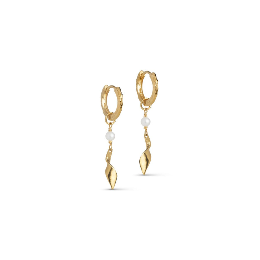 Enamel Copenhagen May Gold Hoop Earrings. Item code E366GM.