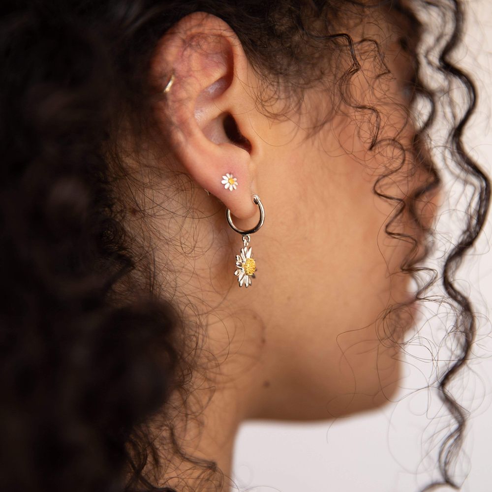 Daisy Marguerite Daisy Stud Earrings - Silver E4001