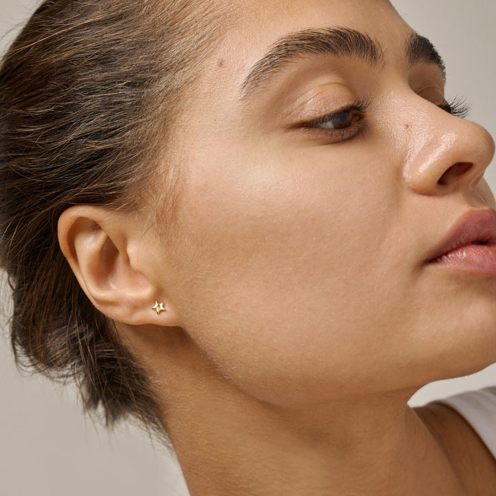 Enamel Copenhagen Star Energy Gold Stud Earrings E410G