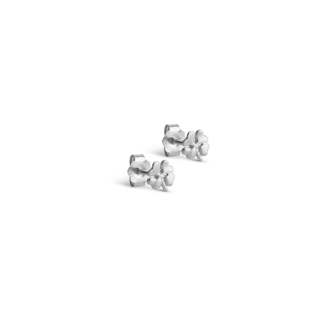 Enamel Copenhagen Organic Clover Mini Silver Stud Earrings E412SM