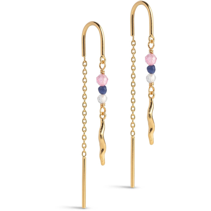 Enamel Copenhagen Viva Violet Gold Earrings. Item code E436G.