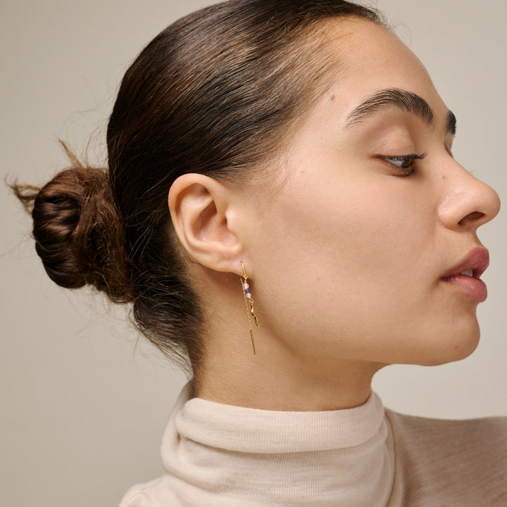 Enamel Copenhagen Viva Violet Gold Earrings. Item code E436G.