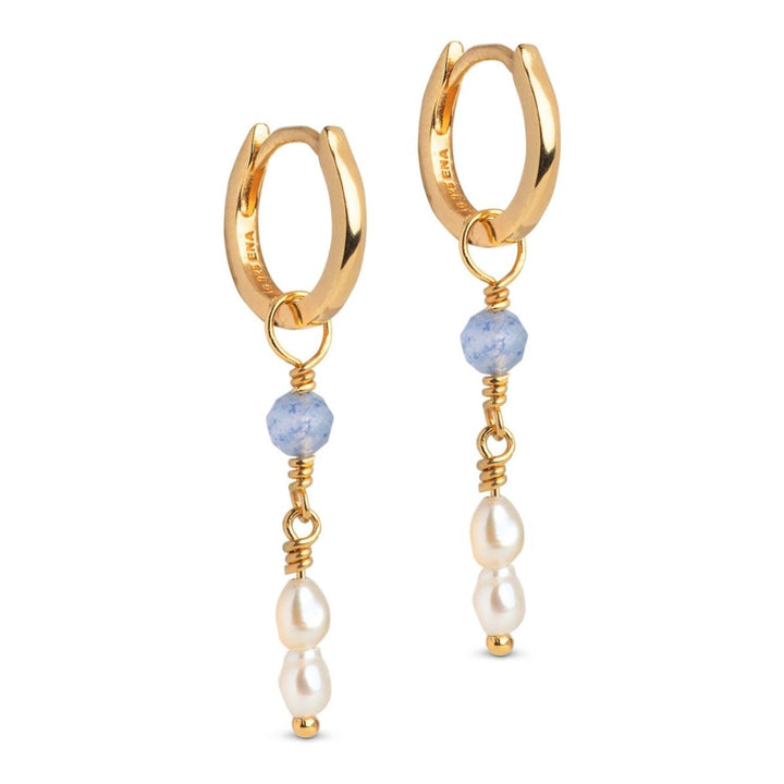 Enamel Copenhagen Liva Blue Quartz Gold Earrings