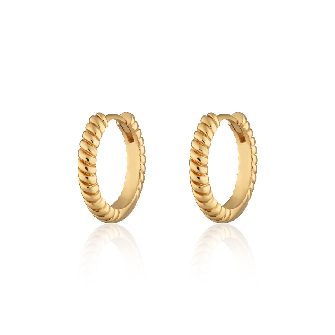 Scream Pretty Large Twist Huggie Hoop Earrings - Gold SPG-73