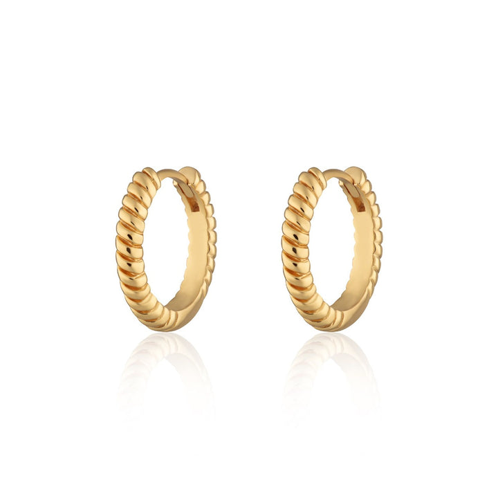 Scream Pretty Large Twist Huggie Hoop Earrings - Gold SPG-73