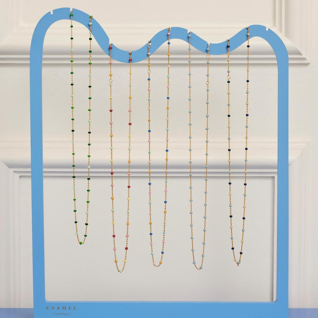 Enamel Copenhagen Lola Marine Gold Necklace. Item code N55G_marine.