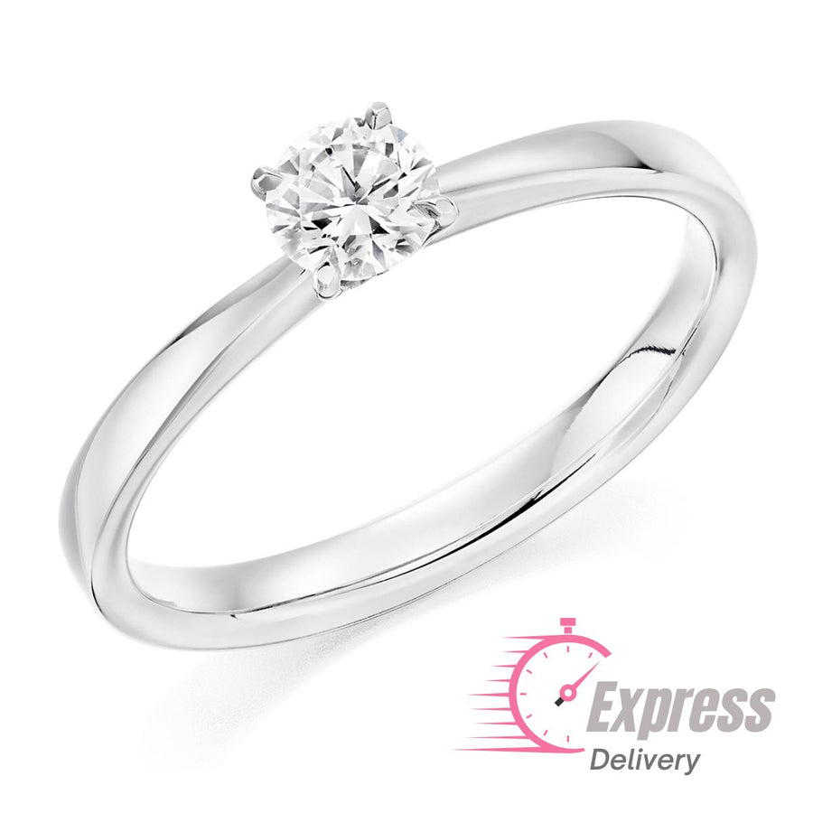 Brilliant Cut Diamond Engagement Ring in Platinum - 0.32ct
