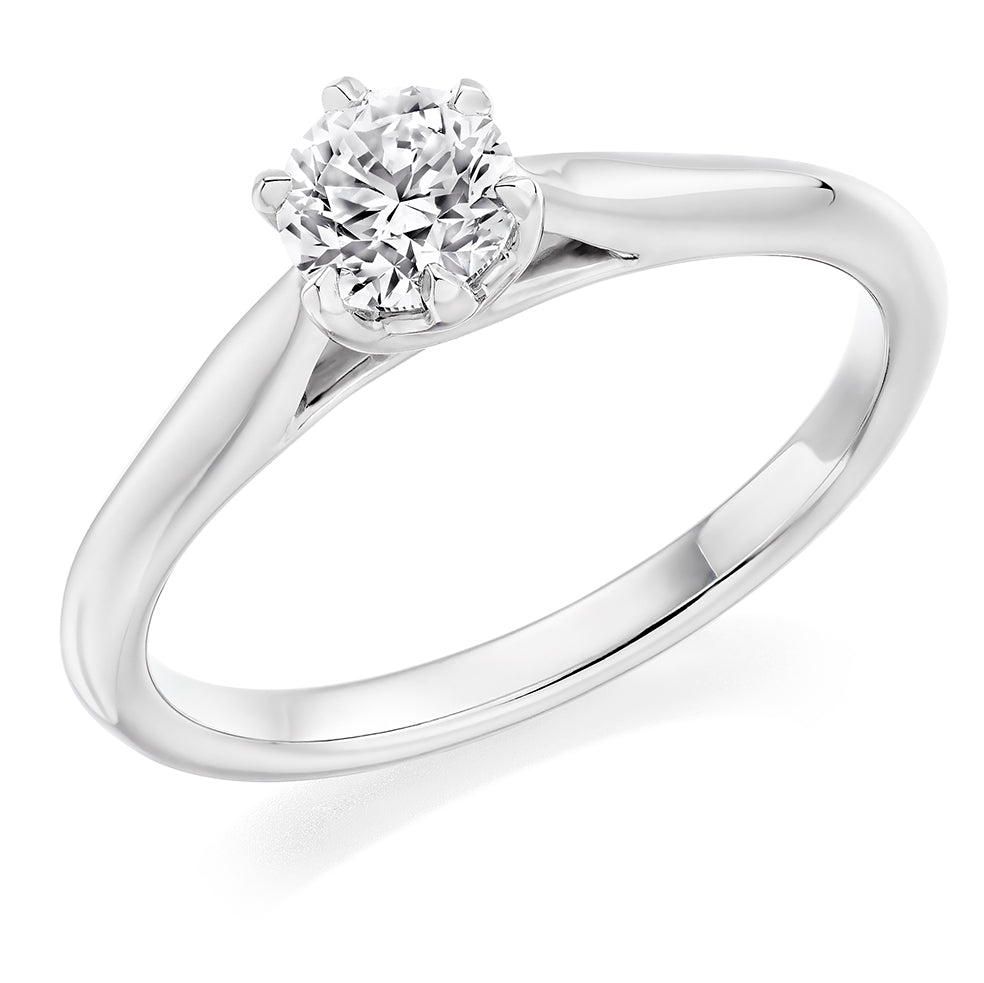 Brilliant Cut Diamond Engagement Ring in Platinum - 0.70ct 6 claw ENG24815