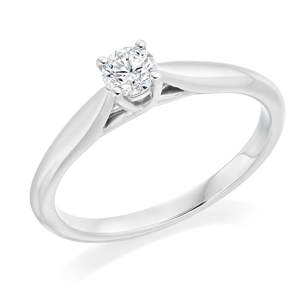 Brilliant Cut Diamond Engagement Ring in Platinum - 0.31ct
