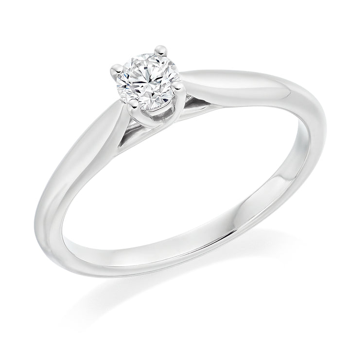 Brilliant Cut Diamond Engagement Ring in Platinum - 0.31ct