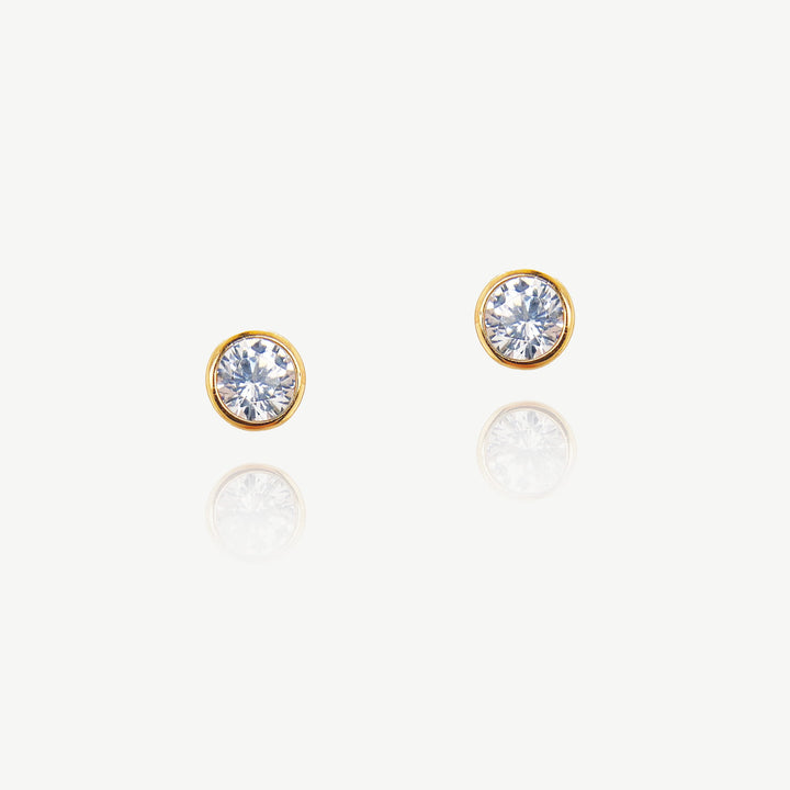 Sarah Alexander Envy Classic Gold and Zirconia Stud Earrings