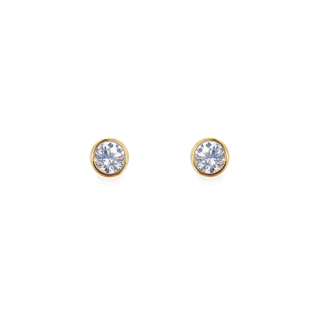 Sarah Alexander Envy Classic Gold and Zirconia Stud Earrings