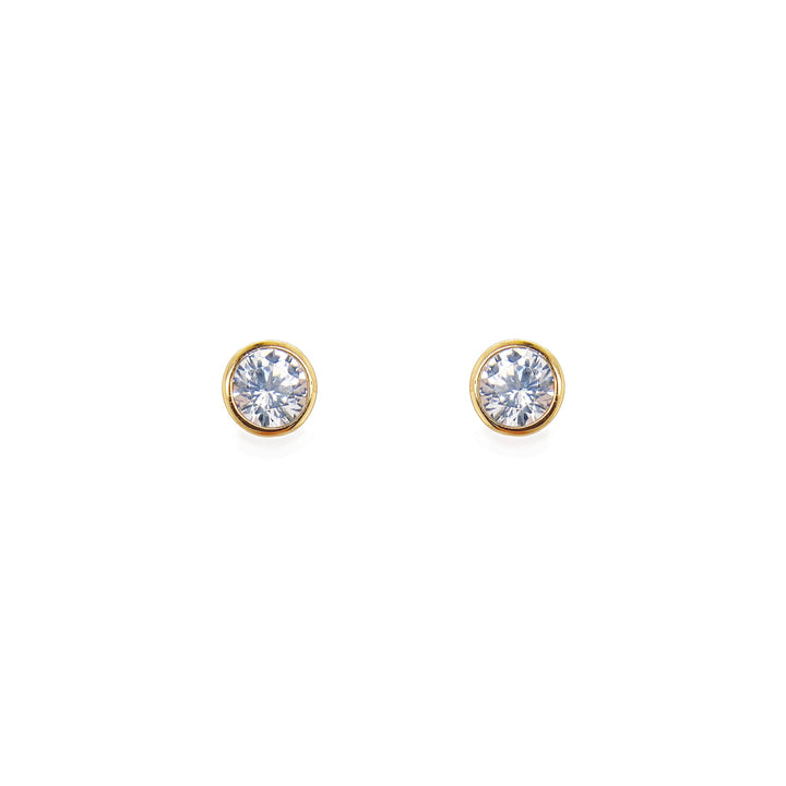 Sarah Alexander Envy Classic Gold and Zirconia Stud Earrings