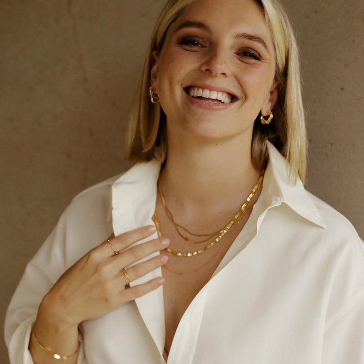 Daisy Estee Lalonde Parallel Snake Chain Neckalce - Gold  3ELN26_GP