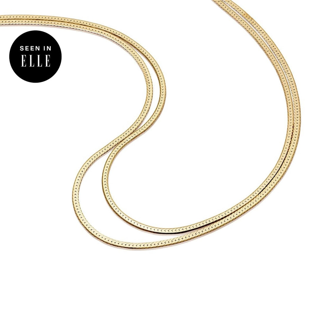 Daisy Estee Lalonde Parallel Snake Chain Neckalce - Gold  3ELN26_GP