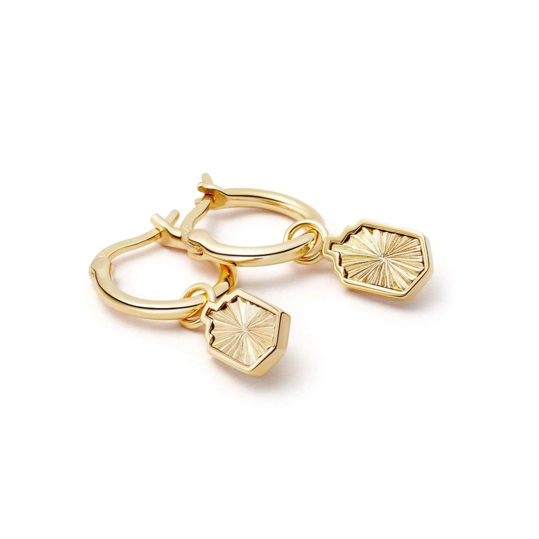 Daisy  Estée Lalonde Sunburst Shield Charm Earrings - Gold ELE15_GP