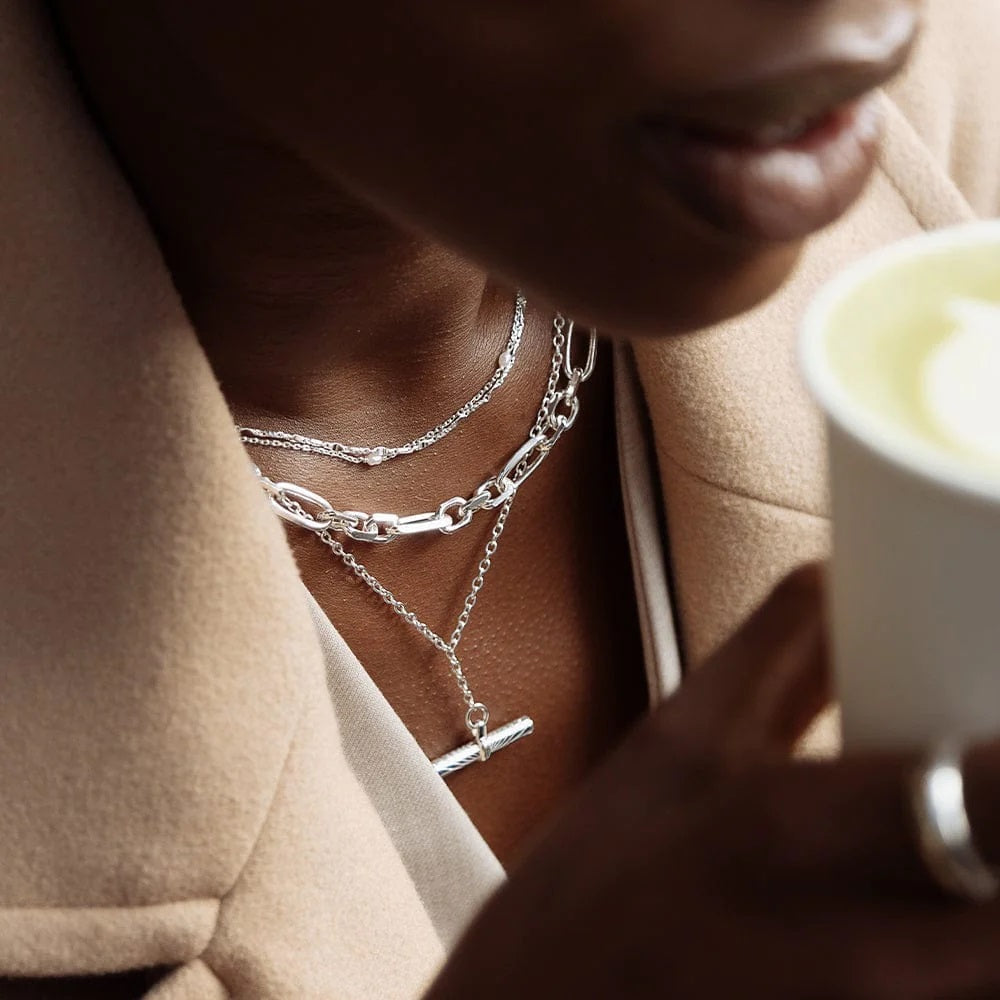 Daisy Estee Lalonde T-Bar Necklace - Silver - ELN04_SLV