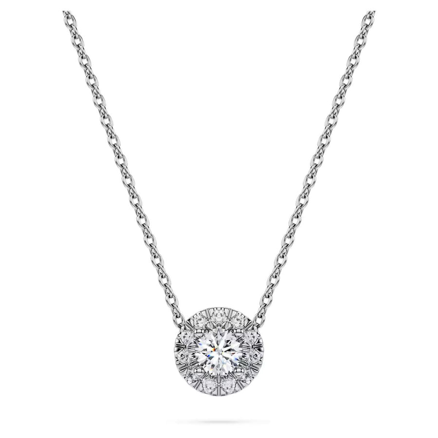Swarovski Eternity Halo Solitaire Pendant Lab-Grown Diamonds 0.23ct Round Shape Sterling Silver - 5697105