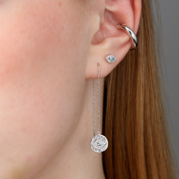 Scream Pretty Evil Eye Stud Earrings - Silver