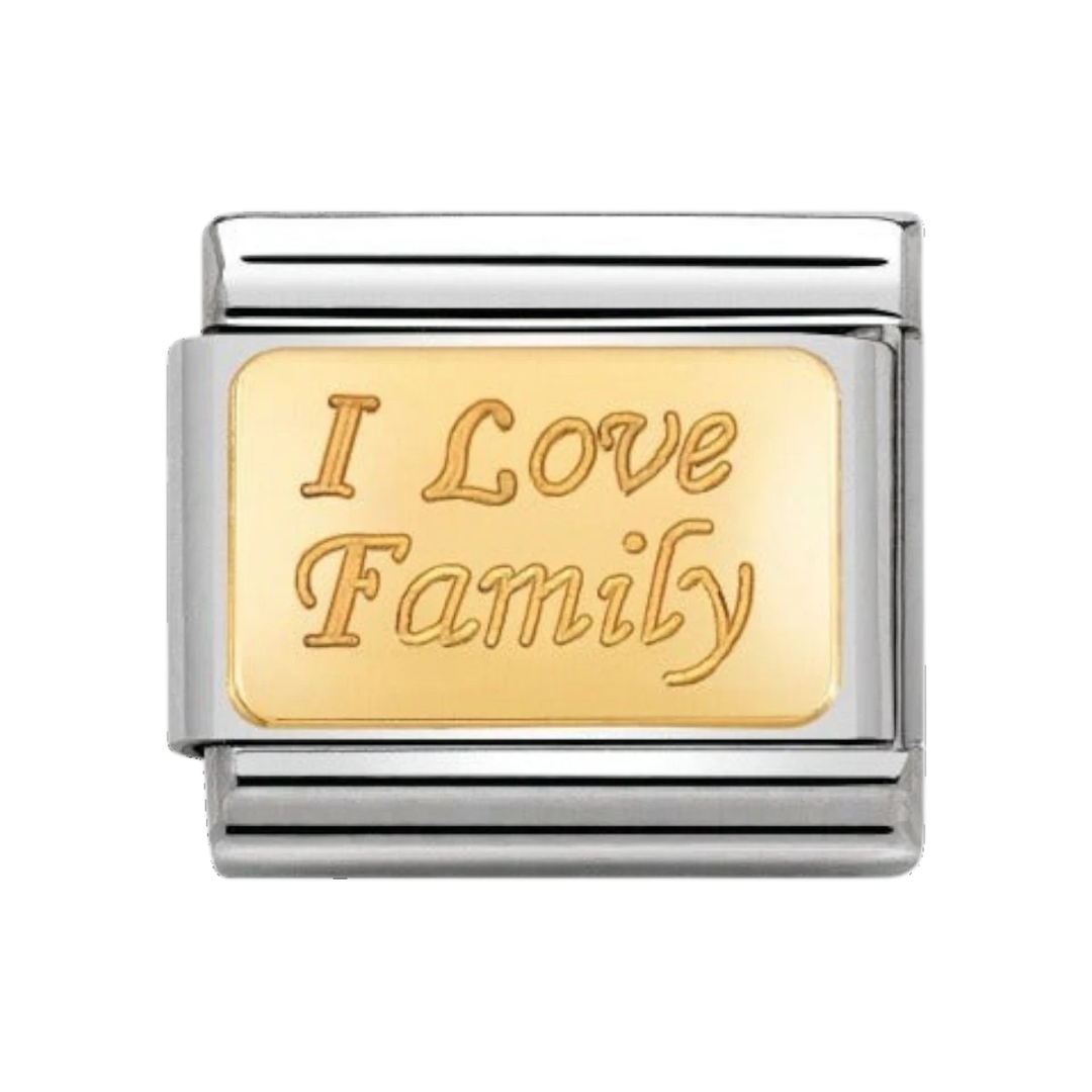 Nomination Classic I Love Family Charm - 18k Gold - 030121/33