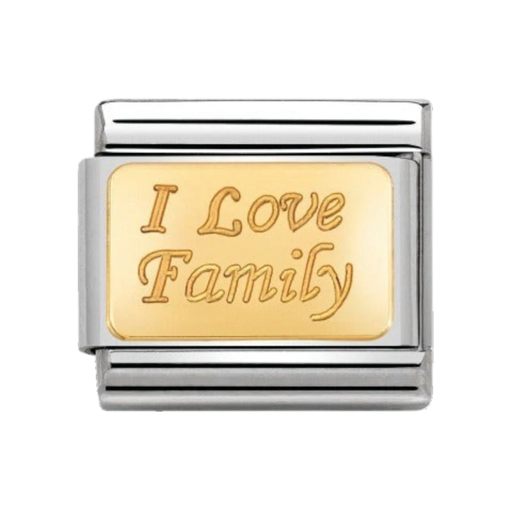 Nomination Classic I Love Family Charm - 18k Gold - 030121/33