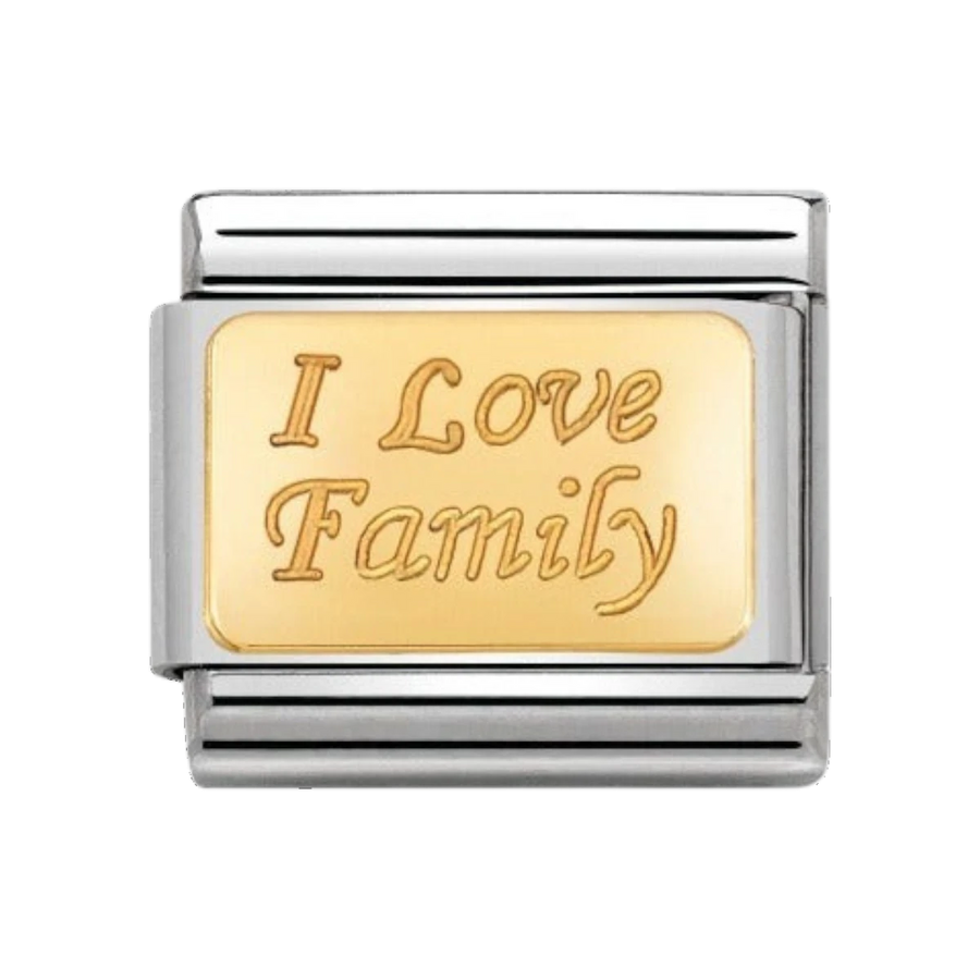 Nomination Classic I Love Family Charm - 18k Gold - 030121/33