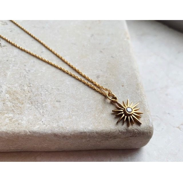 Shyla Felicity Full Sun Necklace - Clear Crystal
