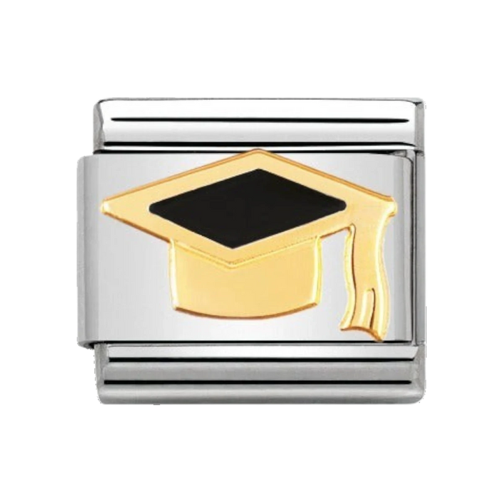 Nomination Classic Black Graduate Hat - 18k Gold - 030223/08