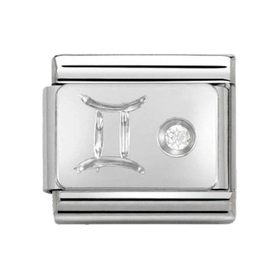 Nomination Silver and Zirconia Classic Gemini Charm - 330302/03