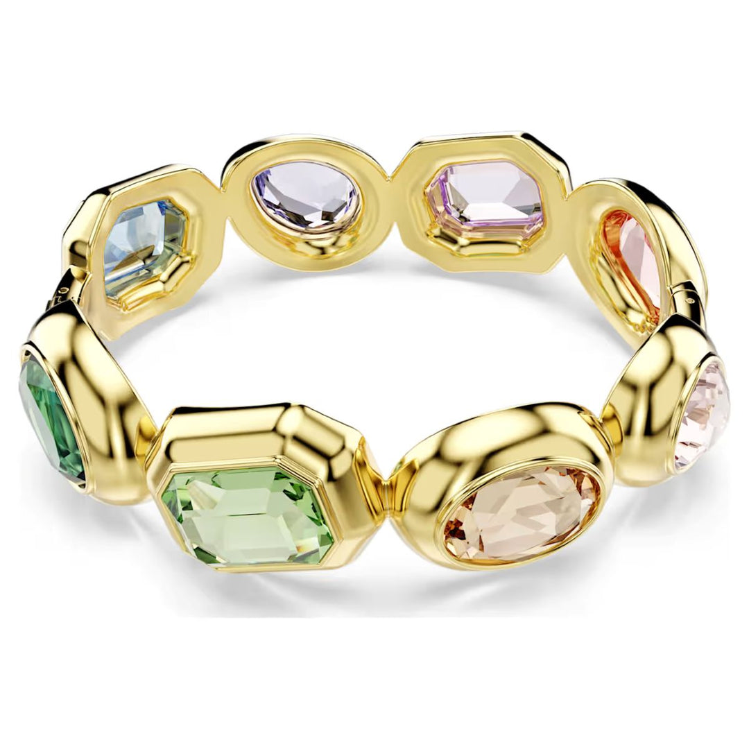 Swarovski Gema Cuff Oversized Crystals Mixed Cuts - Multicoloured with Gold Tone Plating - 5737441