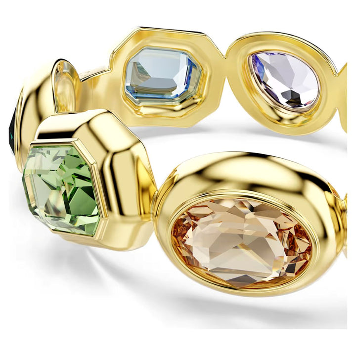 Swarovski Gema Cuff Oversized Crystals Mixed Cuts - Multicoloured with Gold Tone Plating - 5737441