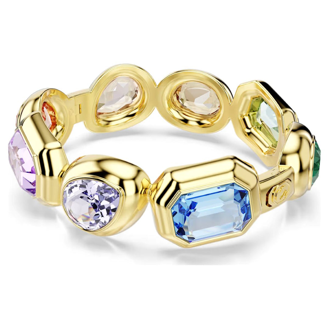 Swarovski Gema Cuff Oversized Crystals Mixed Cuts - Multicoloured with Gold Tone Plating - 5737441