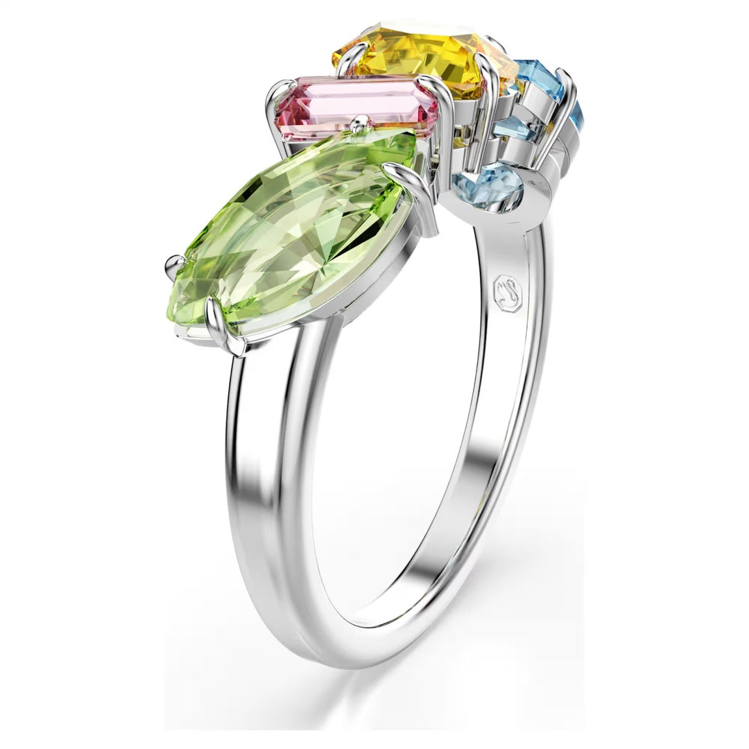 Swarovski Gema Ring Mixed Cuts - Multicoloured with Rhodium Plating