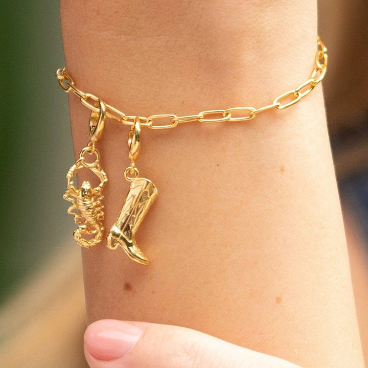 Lily Charmed Cowboy Boot Charm Gold - item number CGCOBO