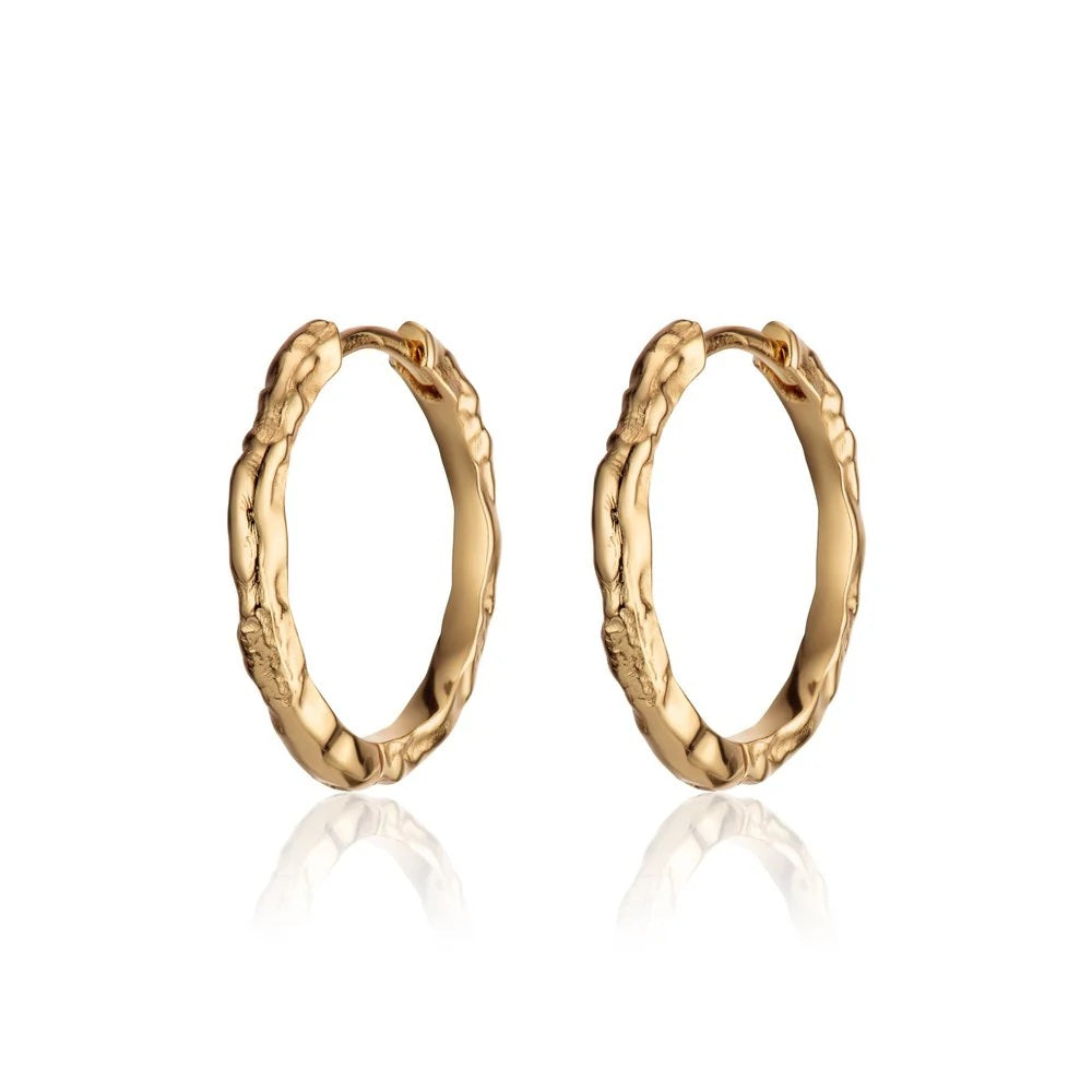 Scream Pretty Gold Molten Hoop Earrings