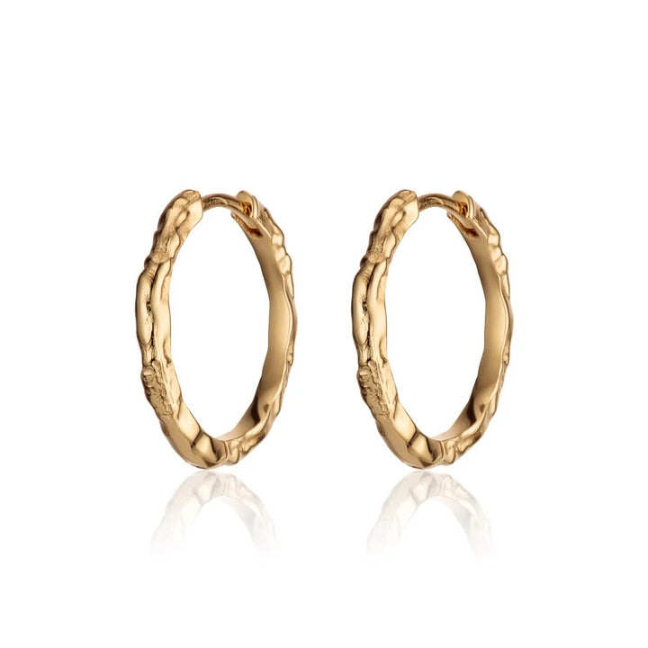Scream Pretty Gold Molten Hoop Earrings