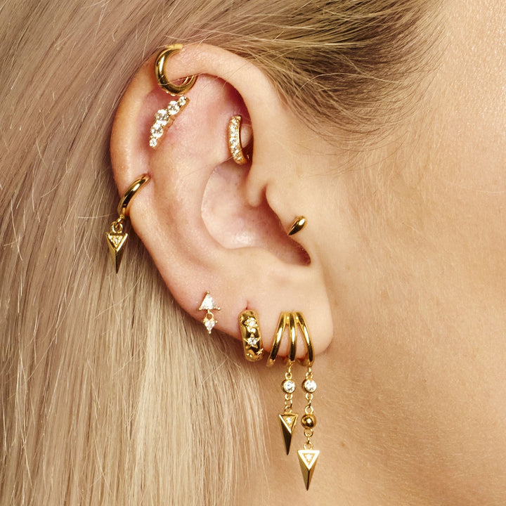 Niche Jewellery Scream Pretty Mini Huggie Hoop Earrings - Gold detail