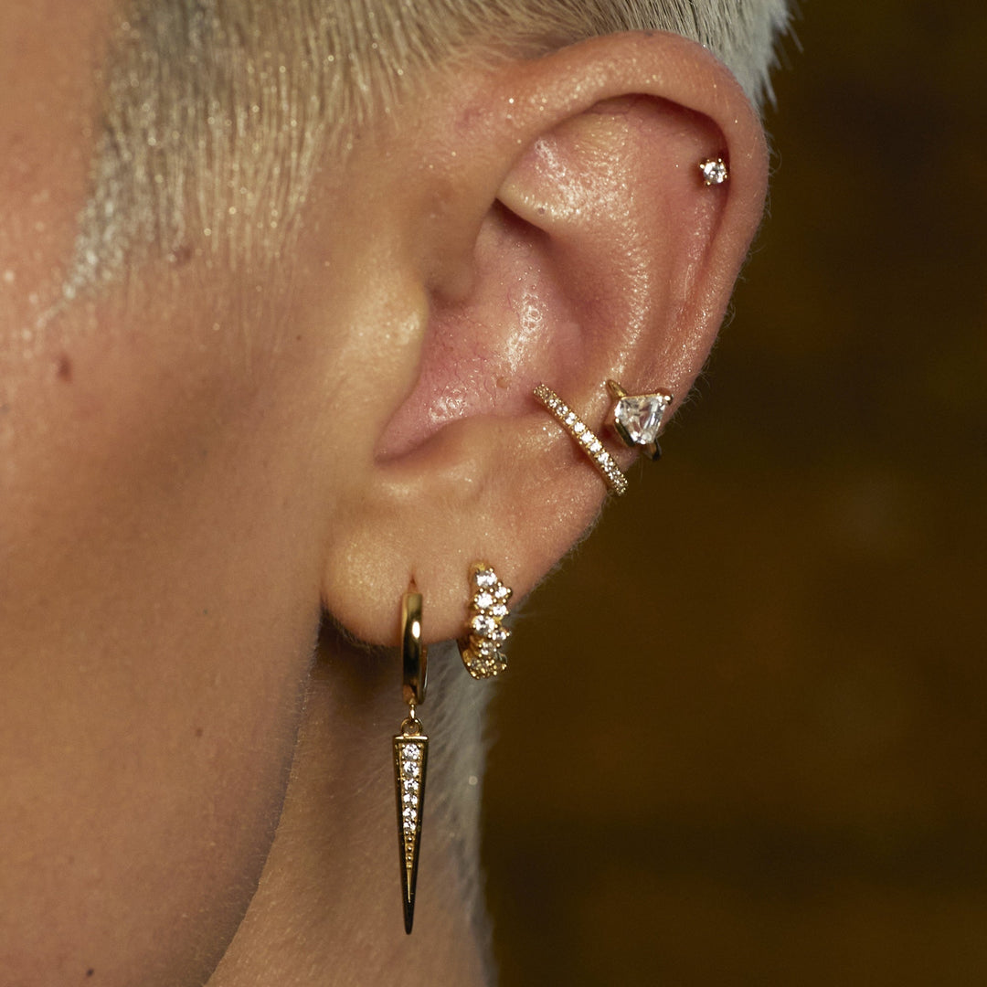 Niche Jewellery Scream Pretty Stardust Huggie Earrings - Gold detail