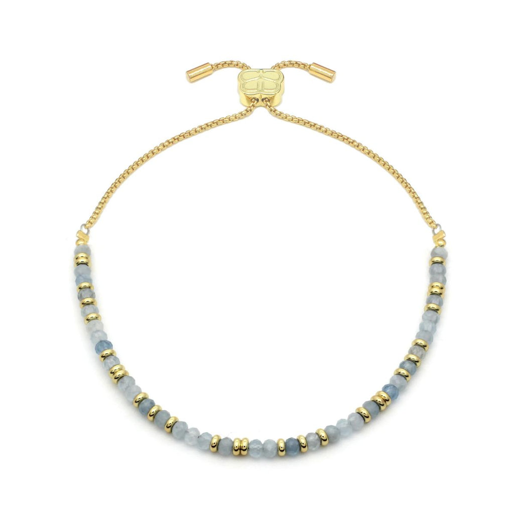Mystical Aquamarine Gemstone Slider Bracelet