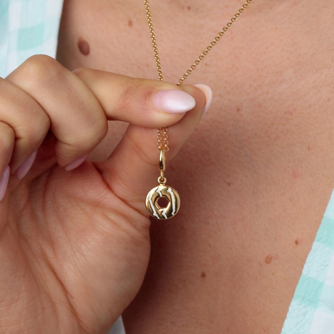 Lily Charmed Party Ring with White Enamel Charm Gold - item number CSGWPR