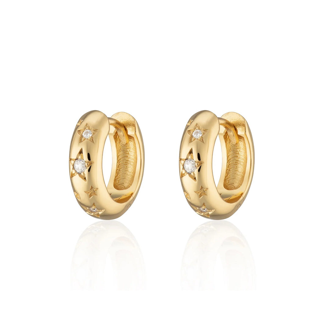 Scream Pretty Celestial Chunky Huggie Hoop Earrings - Gold SPG-373