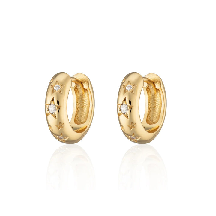 Scream Pretty Celestial Chunky Huggie Hoop Earrings - Gold SPG-373