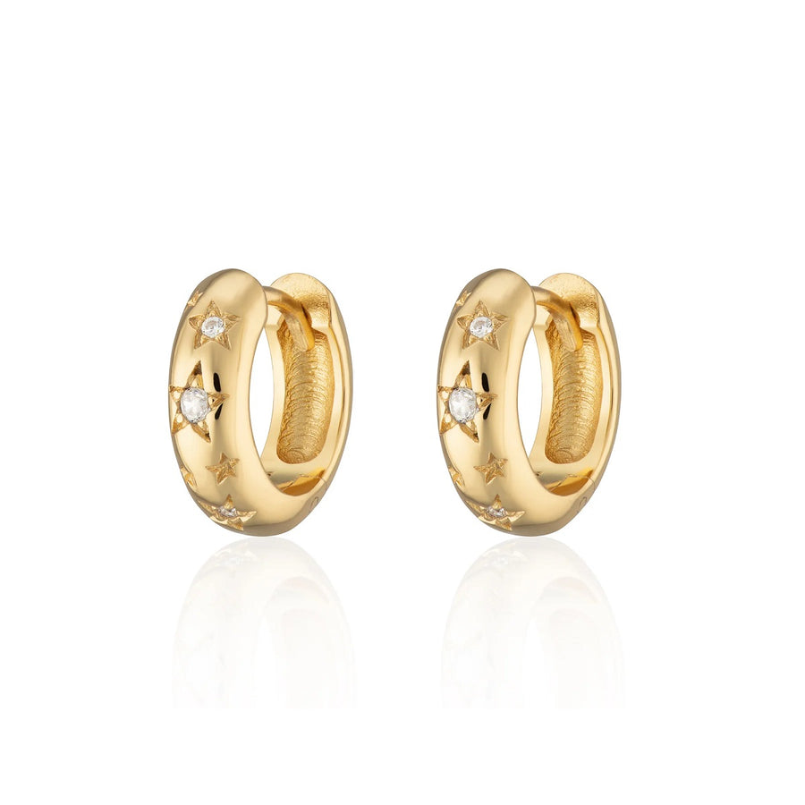 Scream Pretty Celestial Chunky Huggie Hoop Earrings - Gold SPG-373