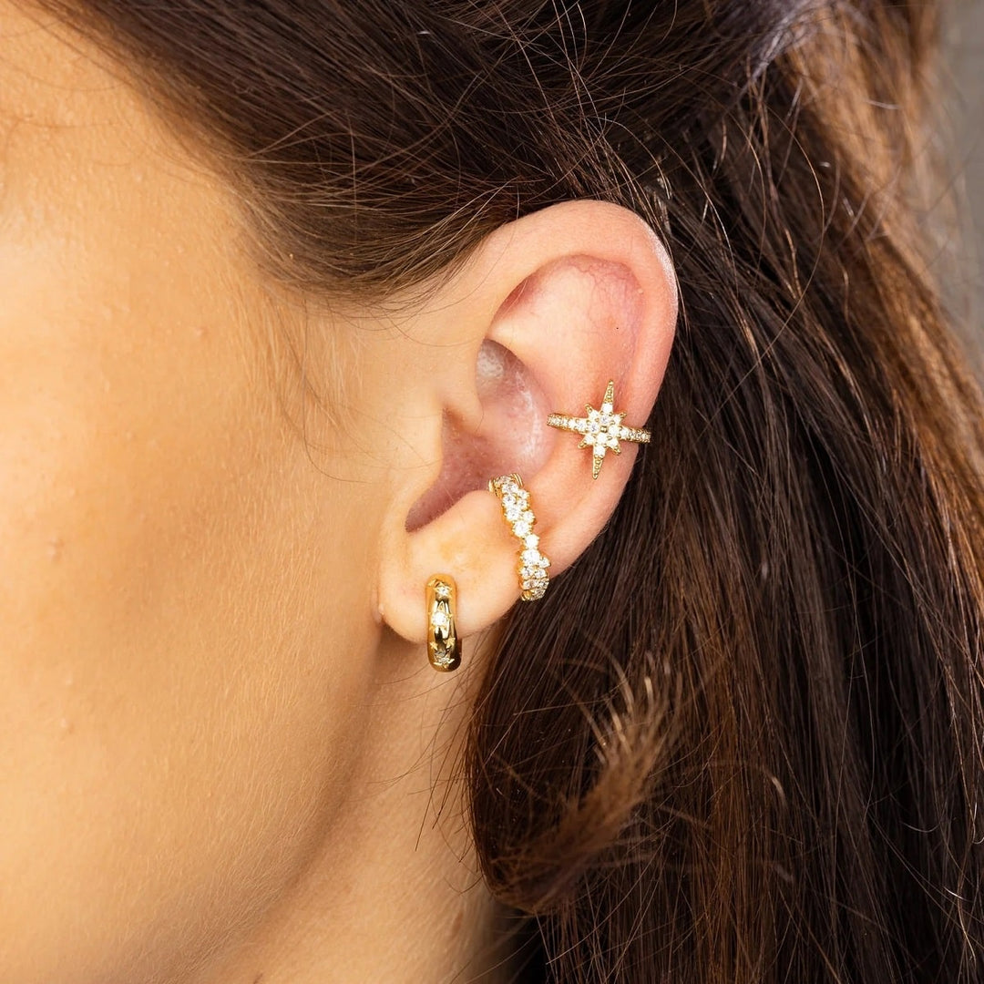 Scream Pretty Celestial Chunky Huggie Hoop Earrings - Gold SPG-373