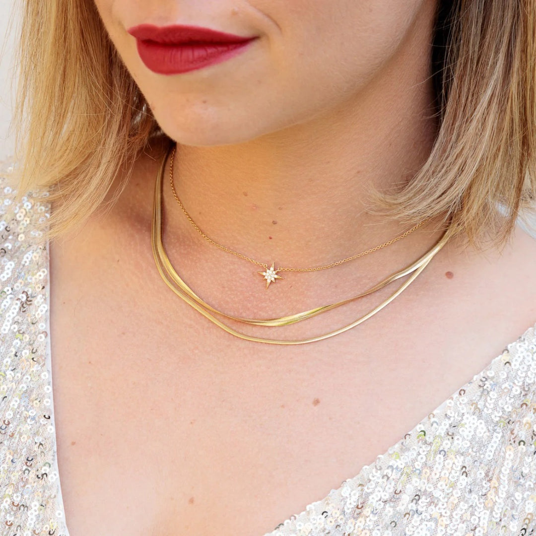 Scream Pretty Starburst Necklace with Slider Clasp - Gold