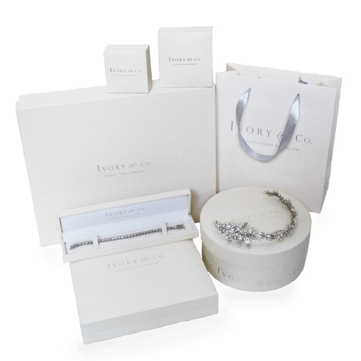 Ivory & Co Willow Crystal Trailing Vine Rhodium Earrings