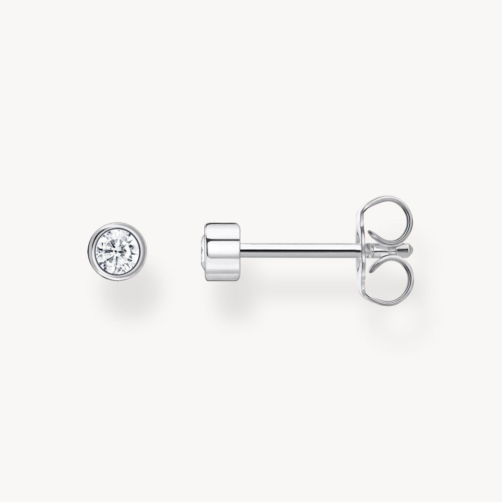 Thomas Sabo Single Round Silver White Stone Stud - H2136-051-14