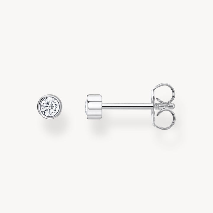Thomas Sabo Single Round Silver White Stone Stud - H2136-051-14
